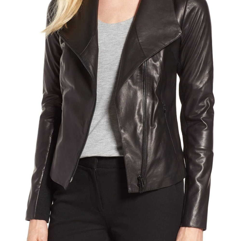 NORDSTROM SIGNATURE  Leather Jacket NWT m l xl